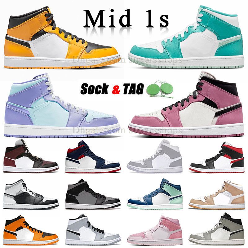 Designer Mens Women Mid Basketball Shoes Jumpman 1 Mids Berry Pink Marine Green Magenta Split Black and White ight Smoke Grey Carbon Fiber Multicolor Sneaker Trainer, M03 36-46 mid grey camo
Designer Mens Women Mid Basketball Shoes Jumpman 1 Mids Berry Pink Marine Green Magenta Split Black and White ight Smoke Grey Carbon Fiber Multicolor Sneaker Trainer, M03 36-46 mid grey camo