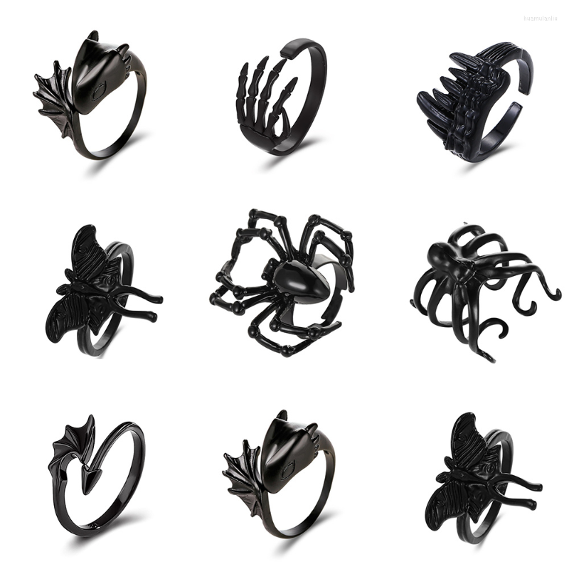 Wedding Rings 2022 Fashion Silver Color Black Gothic Ring For Women Skeleton Spider Female Men's Halloween Finger Jewelry
Wedding Rings 2022 Fashion Silver Color Black Gothic Ring For Women Skeleton Spider Female Men's Halloween Finger Jewelry
