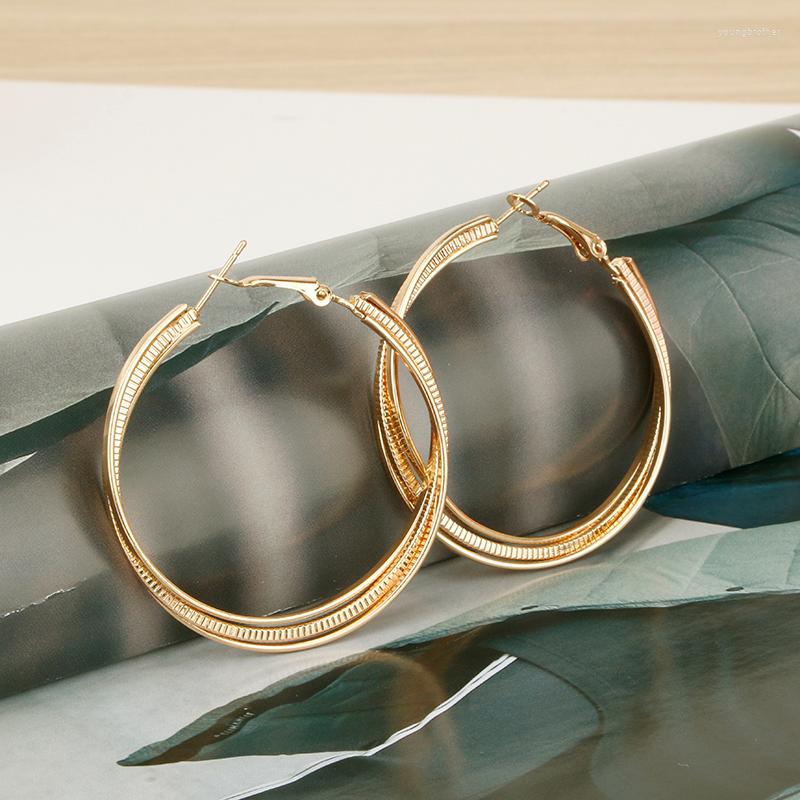 Hoop Earrings Gold Color Big Round For Women 3 Layers Classic Ear Rings Hoops Ladies Gift Fine Jewelry Wholesale E0146
Hoop Earrings Gold Color Big Round For Women 3 Layers Classic Ear Rings Hoops Ladies Gift Fine Jewelry Wholesale E0146