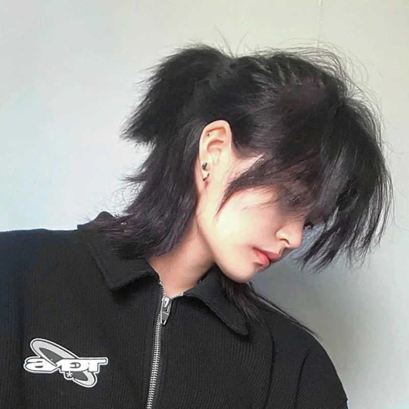 Women's Hair Wigs Lace Synthetic Wolf Tail Samurai Hairstyle Japane Neutral Mullet ffy Natural Head Men's and Women's Hair Set, Black
Women's Hair Wigs Lace Synthetic Wolf Tail Samurai Hairstyle Japane Neutral Mullet ffy Natural Head Men's and Women's Hair Set, Black
