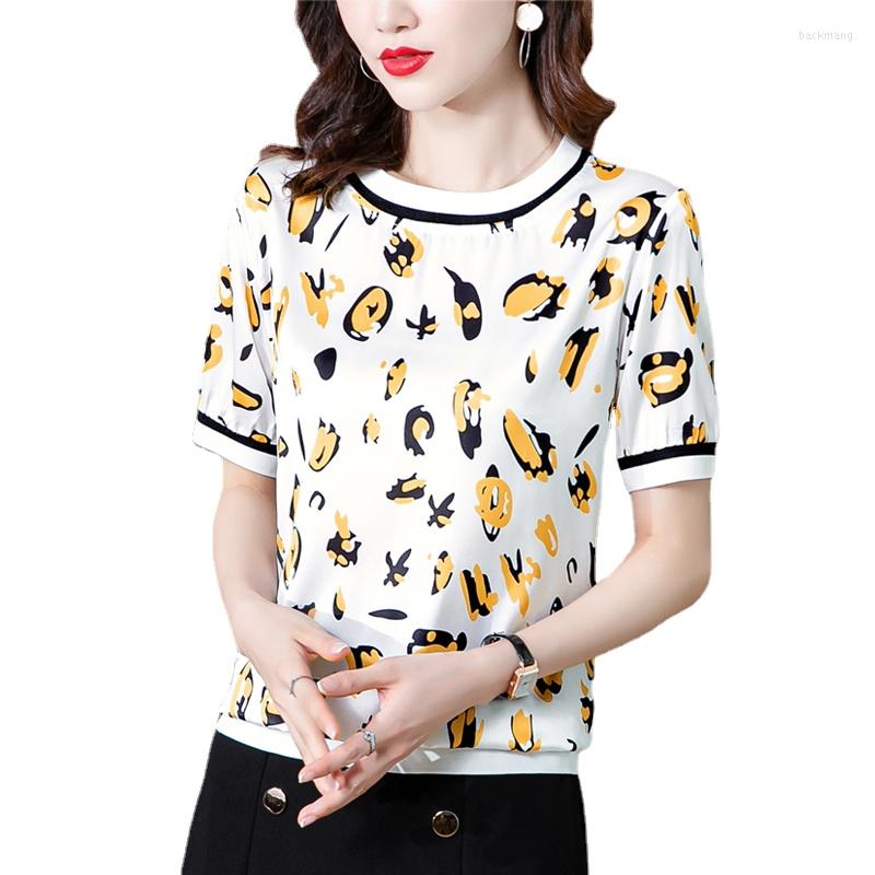 Women's T Shirts 2022 Summer Women Print Silk Casual Loose Moher Satin Tees Short Sleeve Tops
Women's T Shirts 2022 Summer Women Print Silk Casual Loose Moher Satin Tees Short Sleeve Tops