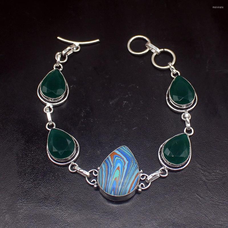 Link Bracelets Gemstonefactory Jewelry Big Promotion Single Unique 925 Silver Stripe Jasper Green Agate Lady Women Charm Bracelet 21cm
Link Bracelets Gemstonefactory Jewelry Big Promotion Single Unique 925 Silver Stripe Jasper Green Agate Lady Women Charm Bracelet 21cm