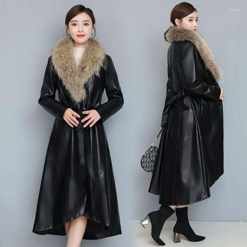Women's Leather Fashion Jacket With Fur Collar Women's Autumn And Winter Clothes Long Thick Windbreaker Slim Korean Coat Y1014, Black
Women's Leather Fashion Jacket With Fur Collar Women's Autumn And Winter Clothes Long Thick Windbreaker Slim Korean Coat Y1014, Black