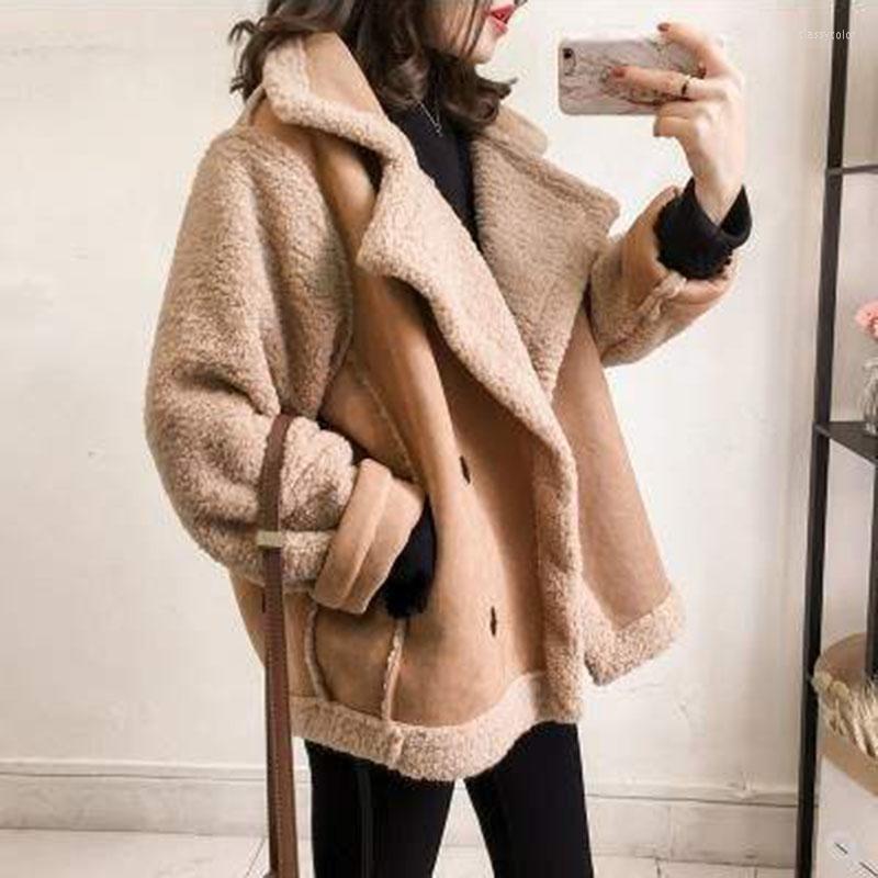Women' Leather Winter Long Suede Faux Jacket Women Plus Size Female White Black Warm Woman Coat Large Ladies Windbreaker, Beige 
Women' Leather Winter Long Suede Faux Jacket Women Plus Size Female White Black Warm Woman Coat Large Ladies Windbreaker, Beige