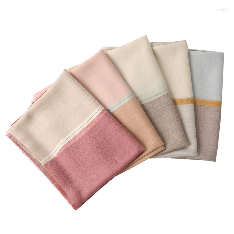 Scarves Cashmere Stitching Color Knitted Scarf Women's Plain Long Shawl Contrast Luxury Autumn Winter All-Match
Scarves Cashmere Stitching Color Knitted Scarf Women's Plain Long Shawl Contrast Luxury Autumn Winter All-Match