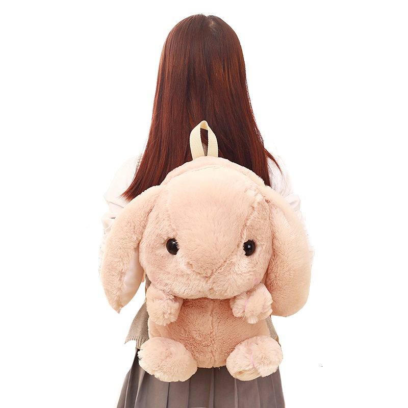 

Plush Backpacks Drop LOLITA Plush Rabbit Long Ear Bunny Bag Plushie Doll Plush Toys Children Backpack for Girls Kids 221111, Black