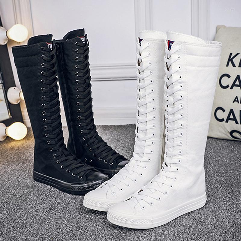 Boots Autumn Women Shoes Casual Canvas High Top Long Lace-Up Zipper Comfort Flat White Sneakers Knee-High Boot, Black
Boots Autumn Women Shoes Casual Canvas High Top Long Lace-Up Zipper Comfort Flat White Sneakers Knee-High Boot, Black