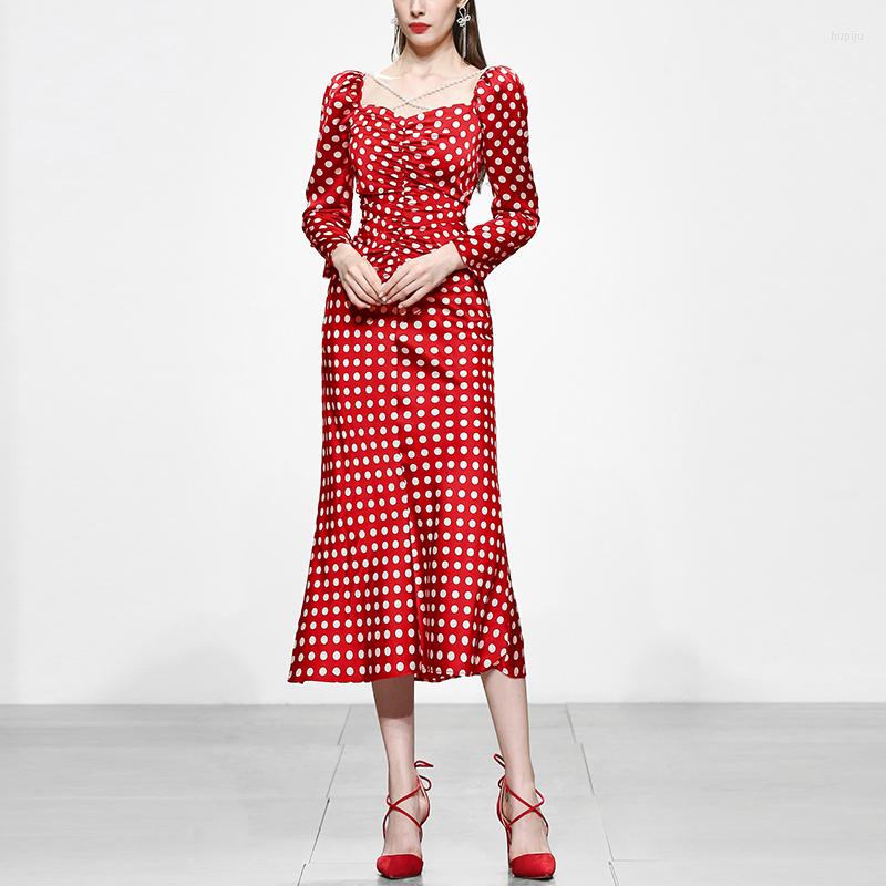 Casual Dresses Spring Vintage Red Polka Dot Mermaid Party For Women 2022 Elegant Long Sleeve Ruffles Midi Dress Vestido
Casual Dresses Spring Vintage Red Polka Dot Mermaid Party For Women 2022 Elegant Long Sleeve Ruffles Midi Dress Vestido