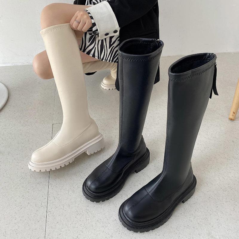 Boots Women Thigh High Knee-High Round Toe Leather Waterproof Zipper Plush Lining Non-slip Female Winter, Black
Boots Women Thigh High Knee-High Round Toe Leather Waterproof Zipper Plush Lining Non-slip Female Winter, Black