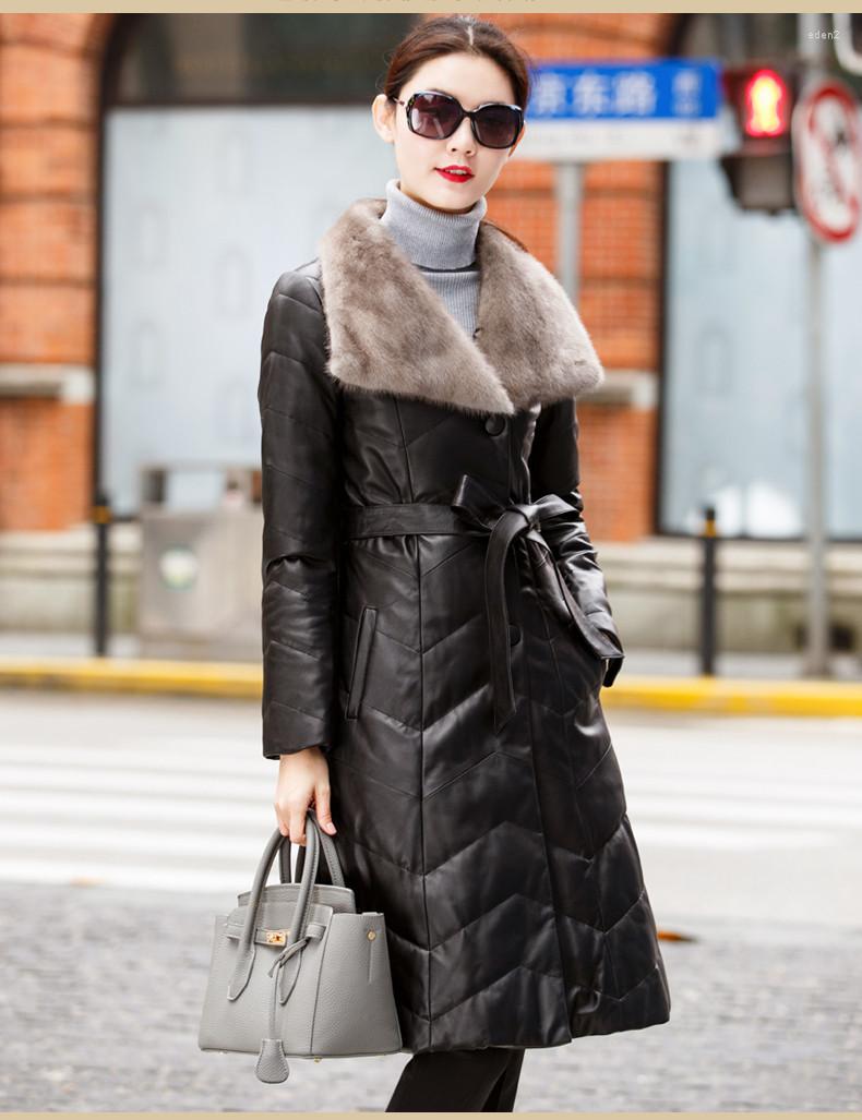 Women's Leather 2023 Jacket Genuine Winter Coat Women Natural Sheepskin Real Fur Collar Long Women's Down Jackets WYQ862, Black
Women's Leather 2023 Jacket Genuine Winter Coat Women Natural Sheepskin Real Fur Collar Long Women's Down Jackets WYQ862, Black