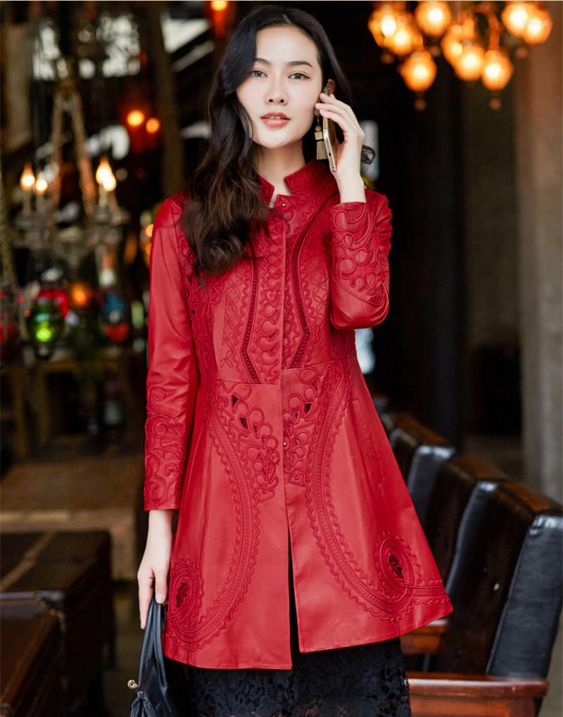 Women's Leather Fashion Real 2023 Women's Sheepskin Coat Female Red Jackets Embroidery Genuine Jacket Jaqueta Couro WXF269
Women's Leather Fashion Real 2023 Women's Sheepskin Coat Female Red Jackets Embroidery Genuine Jacket Jaqueta Couro WXF269