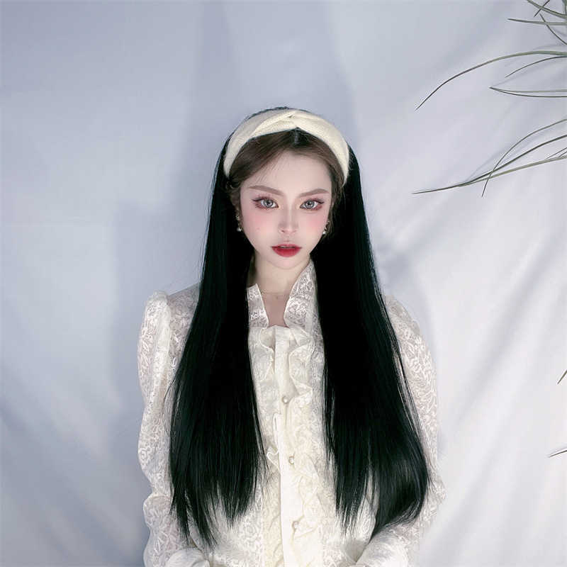 Women's Hair Wigs Lace Synthetic Female Half Head Cover Type Hoop Black Long Straight Hair Korean Version Net Red Wig
Women's Hair Wigs Lace Synthetic Female Half Head Cover Type Hoop Black Long Straight Hair Korean Version Net Red Wig