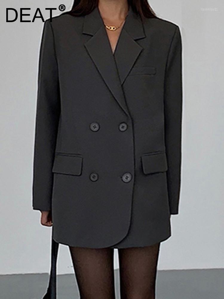 Women' Suits Fashion Women' Blazer Notched Collar Loose Double Breasted Long Sleeve Solid Color Suit Jackets Autumn 2022 17A4710, Black
Women' Suits Fashion Women' Blazer Notched Collar Loose Double Breasted Long Sleeve Solid Color Suit Jackets Autumn 2022 17A4710, Black