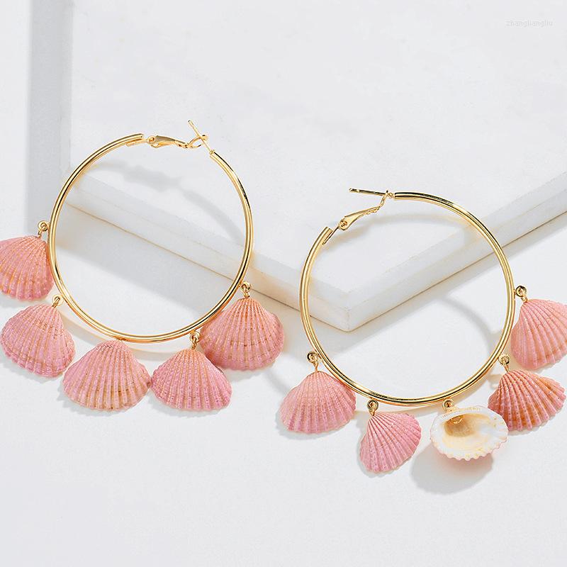 Hoop Earrings Boho Fashion Shell For Women 55mm Gold Color Sea Conch Pendant Big Statement Female Gifts Jewelry
Hoop Earrings Boho Fashion Shell For Women 55mm Gold Color Sea Conch Pendant Big Statement Female Gifts Jewelry