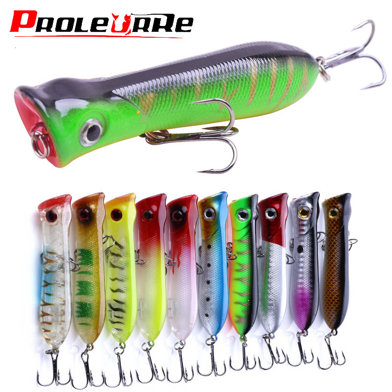 Baits Lures 10pcslot Fishing lure Set Mixed models Tackle 10 Color 80mm 11.5g Top water Popper lures Mix bait 221111
Baits Lures 10pcslot Fishing lure Set Mixed models Tackle 10 Color 80mm 11.5g Top water Popper lures Mix bait 221111