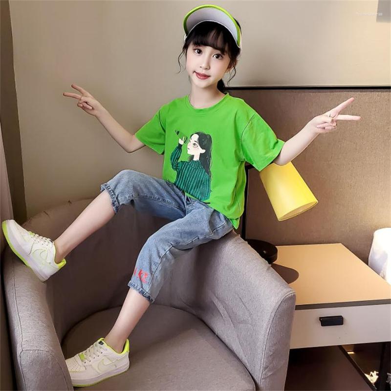 Clothing Sets 2022 Teenage Girls Patchwork T-shirt Jeans Fashion Tops Denim Pants For Clothes 6 7 10 11 12 14 Years, Picture shown
Clothing Sets 2022 Teenage Girls Patchwork T-shirt Jeans Fashion Tops Denim Pants For Clothes 6 7 10 11 12 14 Years, Picture shown