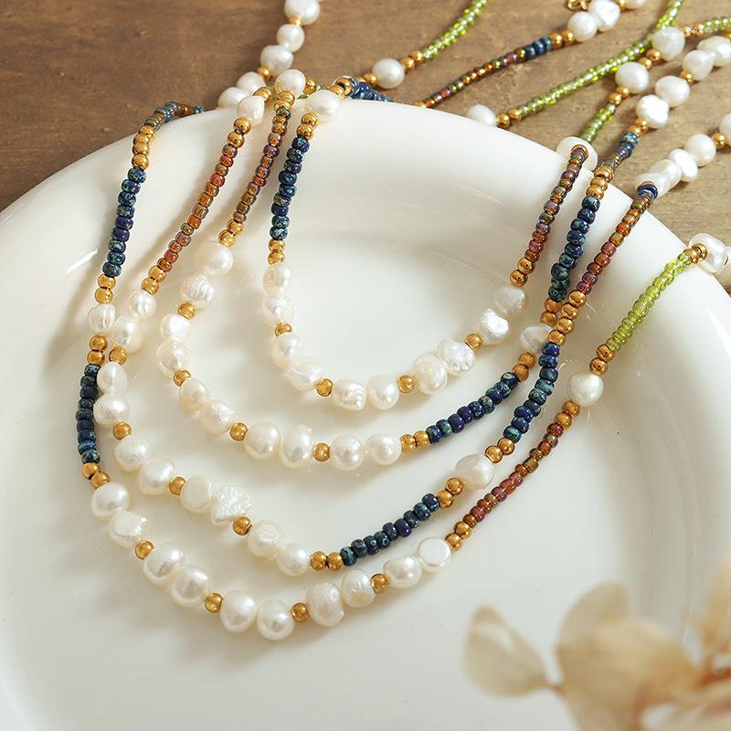 Pendant Necklaces Bohemian Jewelry Natural Stone Pearl Handmade Colorful Beaded Necklace Titanium Steel For Women Girls
Pendant Necklaces Bohemian Jewelry Natural Stone Pearl Handmade Colorful Beaded Necklace Titanium Steel For Women Girls