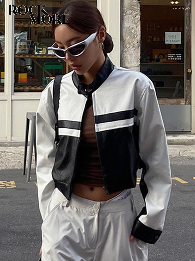 Women' Jackets Rockmore PU Leather Streetwear Black White Contrast Autumn Fashion Cropped Coat For Women Y2k Casual Zipper Outerwear
Women' Jackets Rockmore PU Leather Streetwear Black White Contrast Autumn Fashion Cropped Coat For Women Y2k Casual Zipper Outerwear