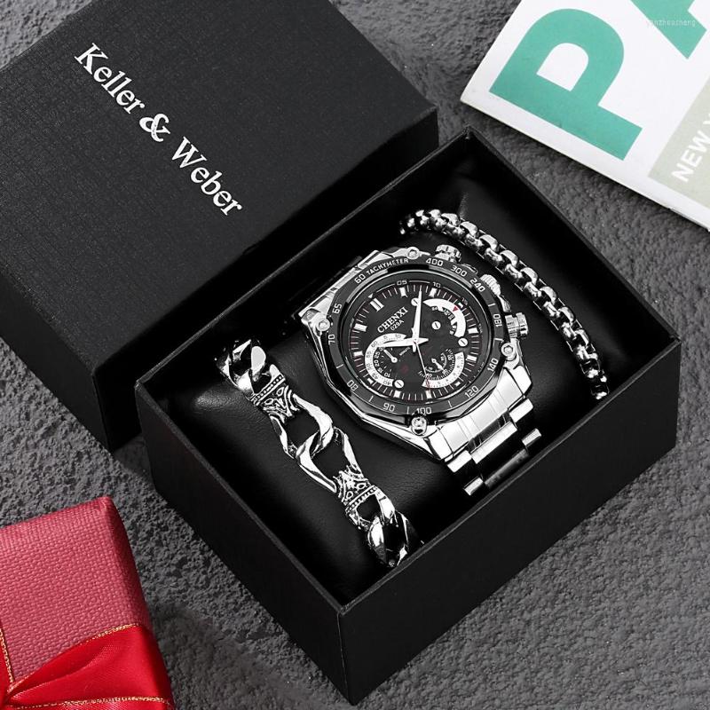 Wristwatches Men's Luxury Calendar Watch Fashion Bracelet Wristwatch Gift Set Practical Birthday Anniversary Gifts Box For Boyfriend, Gift set a
Wristwatches Men's Luxury Calendar Watch Fashion Bracelet Wristwatch Gift Set Practical Birthday Anniversary Gifts Box For Boyfriend, Gift set a