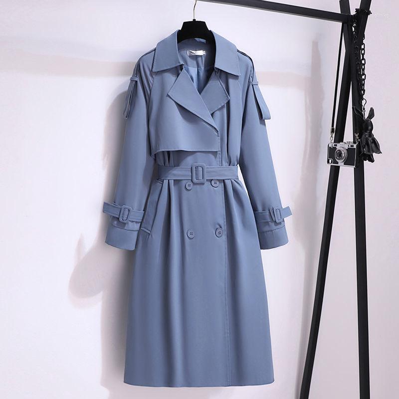 Women's Trench Coats Brand Blue Long Women Coat Autumn Turn Down Collar Female Loose Casual Full Sleeve Belt Windbreaker Mujer
Women's Trench Coats Brand Blue Long Women Coat Autumn Turn Down Collar Female Loose Casual Full Sleeve Belt Windbreaker Mujer