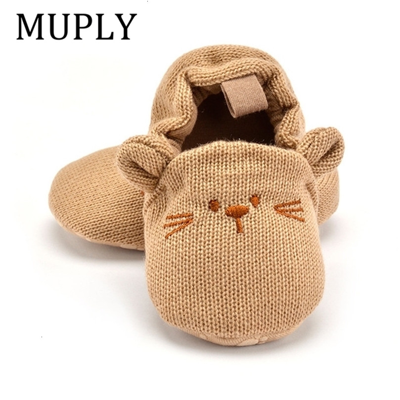 First Walkers Adorable Infant Slippers Toddler Baby Boy Girl Knit Crib Shoes Cute Cartoon Antislip Prewalker 221113, Txe060-panda