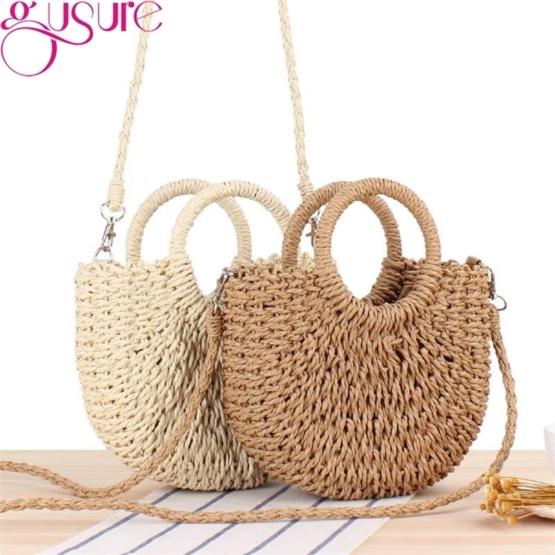 Evening Bags Gusure Handmade HalfRound Rattan Woven Straw Crossbody Bag Summer Beach Women Messenger Shoulder Girls Small Handbag 221114, Beige-2
Evening Bags Gusure Handmade HalfRound Rattan Woven Straw Crossbody Bag Summer Beach Women Messenger Shoulder Girls Small Handbag 221114, Beige-2