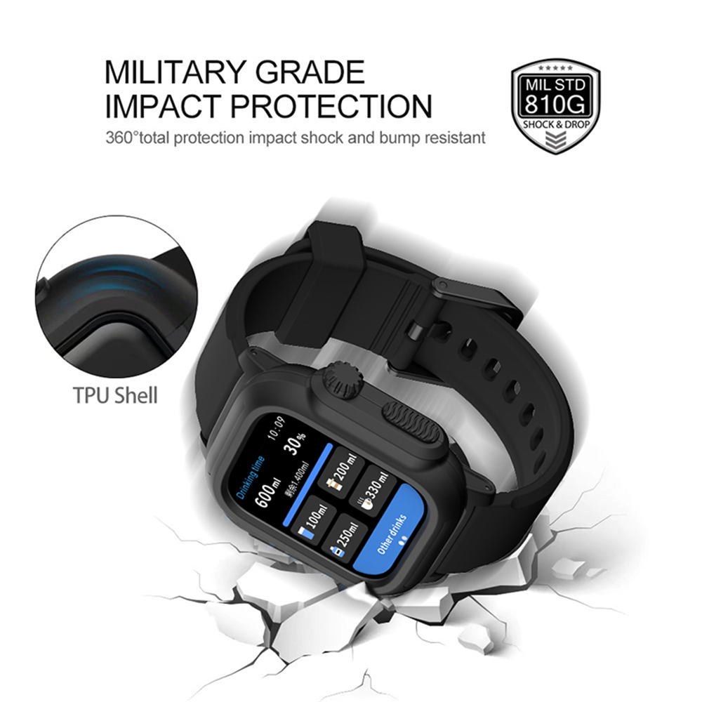 Smart Straps Waterproof Shell Diving Integrated Strap Kits Cover With Watchband Band Bracelet Fit iWatch 8 7 6 SE 5 4 For Apple Watch free shipping
