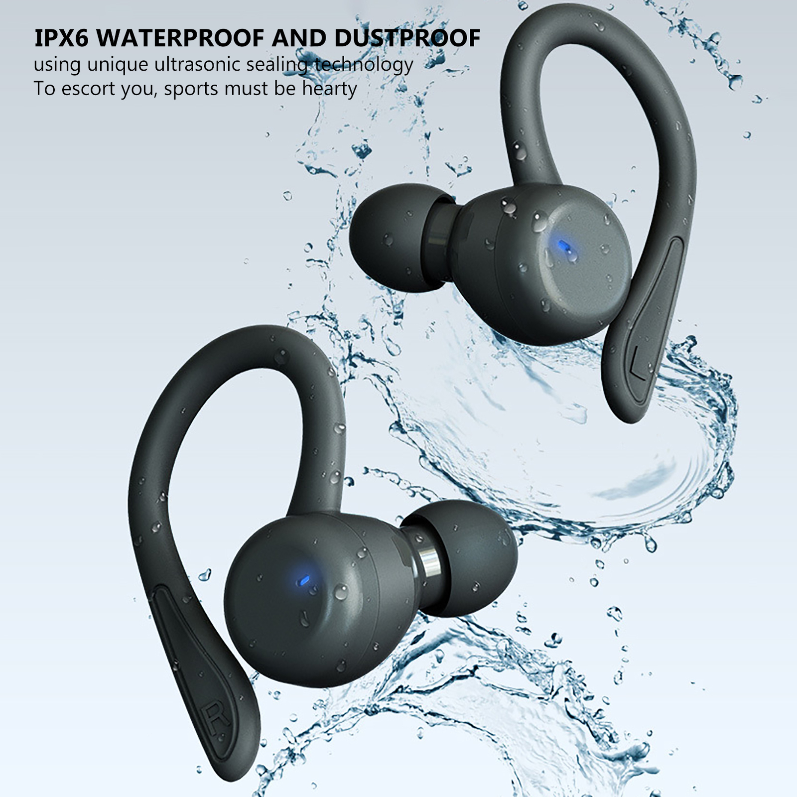 Cell Phone Earphones In Ear Wireless Earbuds Over Ear Buds With Earhooks Earbud Sports Headset IPX6 Waterproof Smart Touch Control Noise 221114