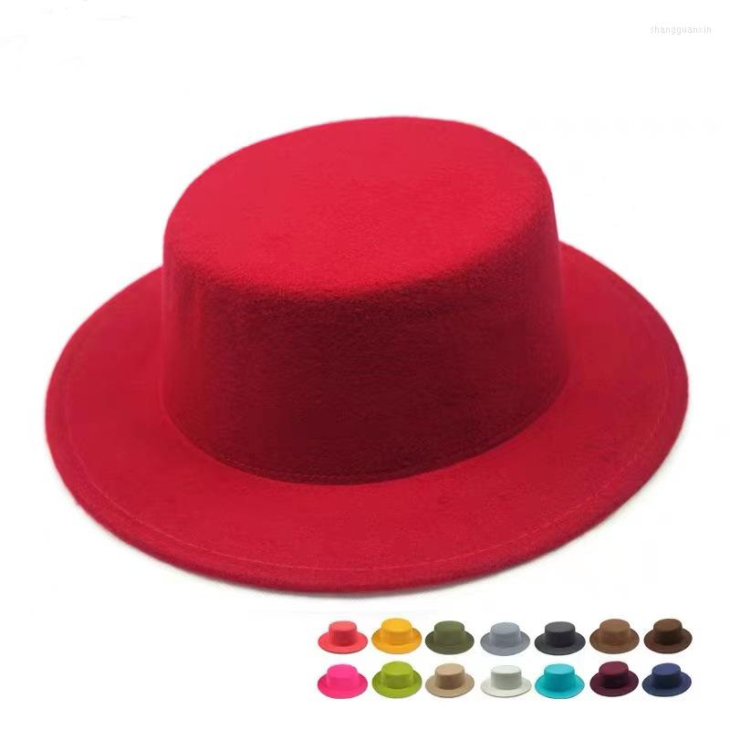 Berets Solid Color Boater Fedora Hat Autumn Winter Imitation Woolen Bowler Women Men Flat Top Felt Cap Trilby Elegant Lady Chapeu, 11 coffee
Berets Solid Color Boater Fedora Hat Autumn Winter Imitation Woolen Bowler Women Men Flat Top Felt Cap Trilby Elegant Lady Chapeu, 11 coffee