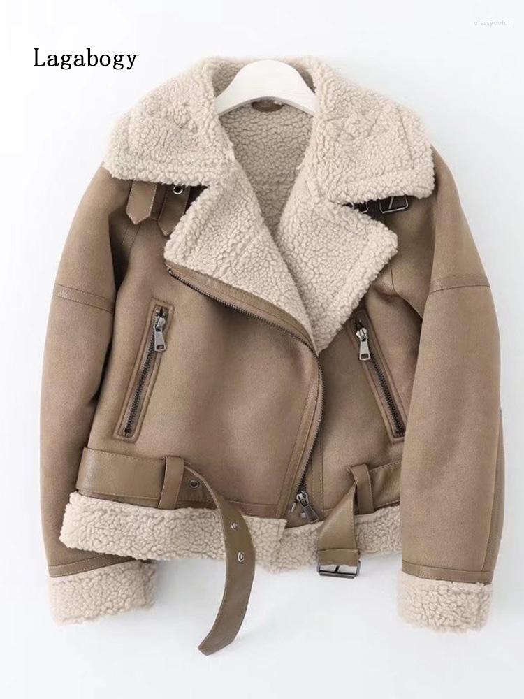 Women's Leather Winter Women Thick Faux Lamb Lagabogy Jacket With Belt Female Streewear Suede Turndown Collar Moto Biker Coat Outwear, Black
Women's Leather Winter Women Thick Faux Lamb Lagabogy Jacket With Belt Female Streewear Suede Turndown Collar Moto Biker Coat Outwear, Black