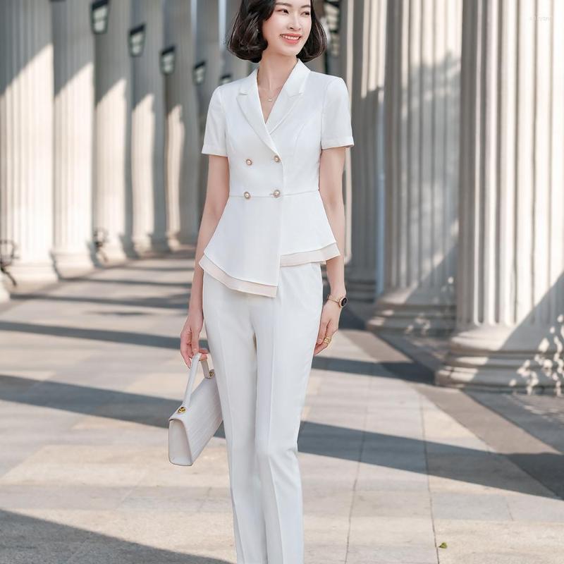 Women' Two Piece Pants Summer Elegant Women' Suit Double Breasted Blazer Trouser Bussiness Jacket Office Lady 2 Pieces Set Plus Size, White pants suit
Women' Two Piece Pants Summer Elegant Women' Suit Double Breasted Blazer Trouser Bussiness Jacket Office Lady 2 Pieces Set Plus Size, White pants suit