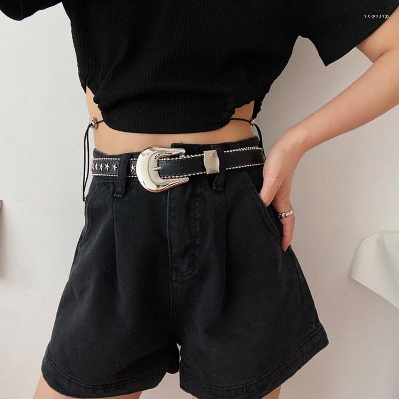 Belts Punk Women Faux Leather Steel Star Western Cowboy Y2k Girls Fashion Belt For Jeans Men, Black
Belts Punk Women Faux Leather Steel Star Western Cowboy Y2k Girls Fashion Belt For Jeans Men, Black