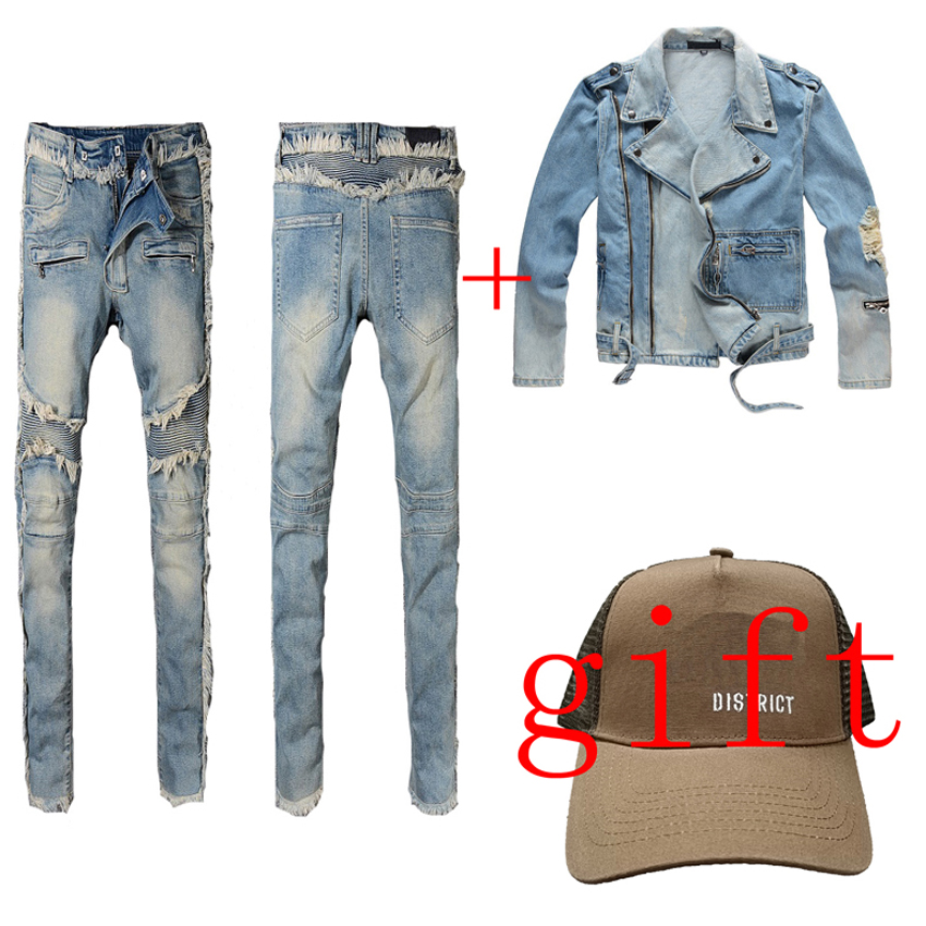 Black ripped jeans for men women jean with jacket & gift a hat European and American jeans casual jackets Luxury Slim Denim Straight Biker Skinny pant size 29-38 white
Black ripped jeans for men women jean with jacket & gift a hat European and American jeans casual jackets Luxury Slim Denim Straight Biker Skinny pant size 29-38 white