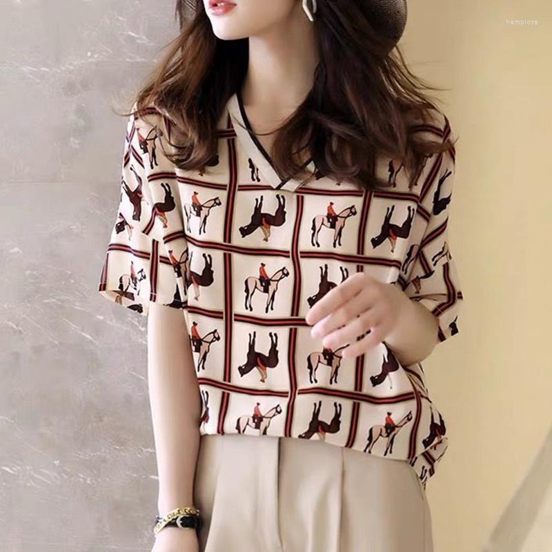 Women' T Shirts Summer Women Short Sleeve Chiffon Korean Fashion Plaid Tees Loose Tops
Women' T Shirts Summer Women Short Sleeve Chiffon Korean Fashion Plaid Tees Loose Tops