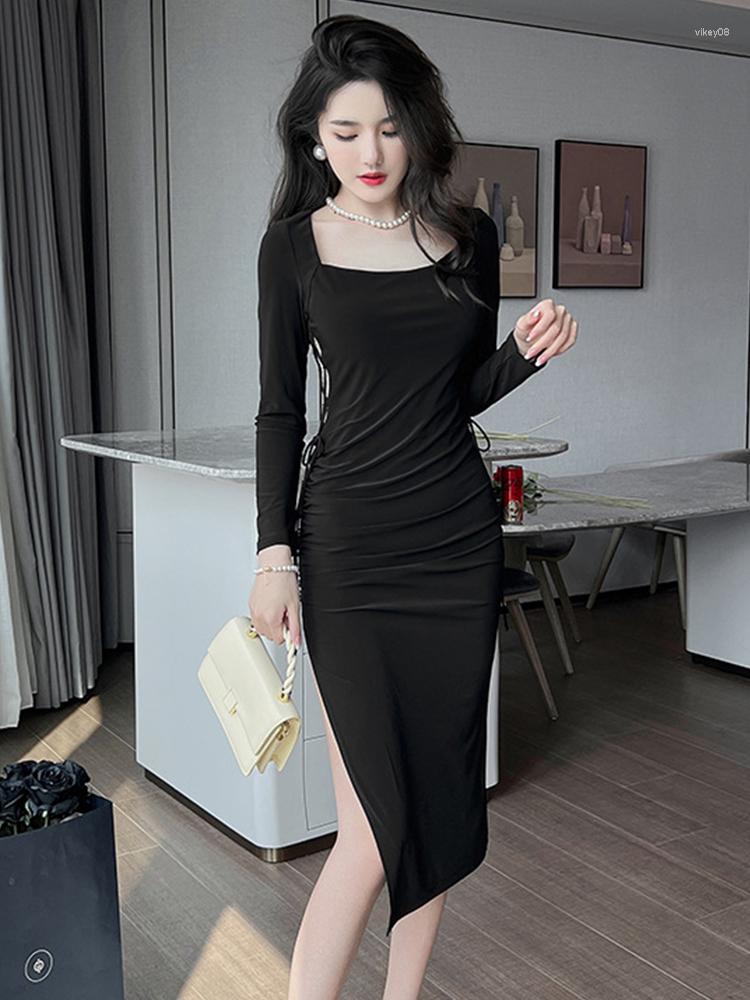 Casual Dresses Elegant Black Club Dress Women Square Collar Hollow Out Bandage Midi Bodycon Robe Sexy Street Clothes Slit Female Evening
Casual Dresses Elegant Black Club Dress Women Square Collar Hollow Out Bandage Midi Bodycon Robe Sexy Street Clothes Slit Female Evening