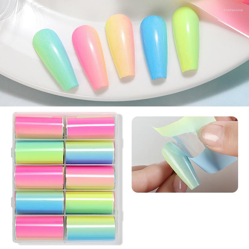 Nail Stickers 10Pcs Gradient Neon Sticker Candy Foil Set For Art Decorations Rainbow Starry Paper Transfer Decal DIY Summer Manicure, T005
Nail Stickers 10Pcs Gradient Neon Sticker Candy Foil Set For Art Decorations Rainbow Starry Paper Transfer Decal DIY Summer Manicure, T005