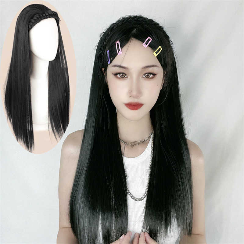 Women's Hair Wigs Lace Synthetic 's Long Straight Twisted Braid Hair Hoop High Skull Top Integrated U-shaped Half Head Wig Piece, Black
Women's Hair Wigs Lace Synthetic 's Long Straight Twisted Braid Hair Hoop High Skull Top Integrated U-shaped Half Head Wig Piece, Black