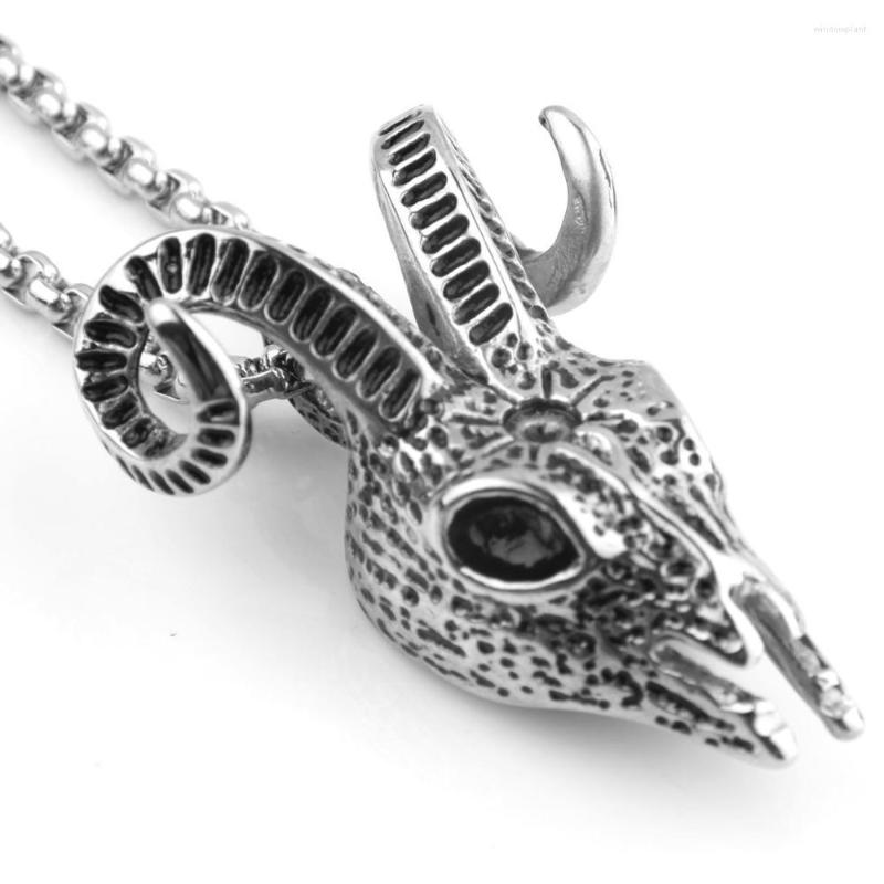 Pendant Necklaces Vintage Sheep Head Stainless Steel Necklace Viking Men's Goat Skull Titanium Punk Jewelry
Pendant Necklaces Vintage Sheep Head Stainless Steel Necklace Viking Men's Goat Skull Titanium Punk Jewelry
