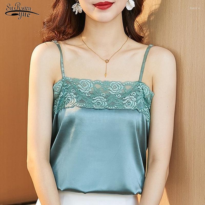 Women's Tanks Elegant Sexy V-neck Embroidery Blouse Satin Camis Tops Woman Elastic Shirt Pleasure Silk Shirts Blusas 14213, Green
Women's Tanks Elegant Sexy V-neck Embroidery Blouse Satin Camis Tops Woman Elastic Shirt Pleasure Silk Shirts Blusas 14213, Green