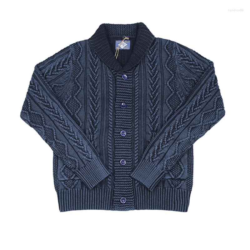 Men's Sweaters BOB DONG Vintage Shawl Collar Indigo Cotton Cardigan Jacquard Pattern Sweater For Men Amekaji Retro Heavyweight
Men's Sweaters BOB DONG Vintage Shawl Collar Indigo Cotton Cardigan Jacquard Pattern Sweater For Men Amekaji Retro Heavyweight