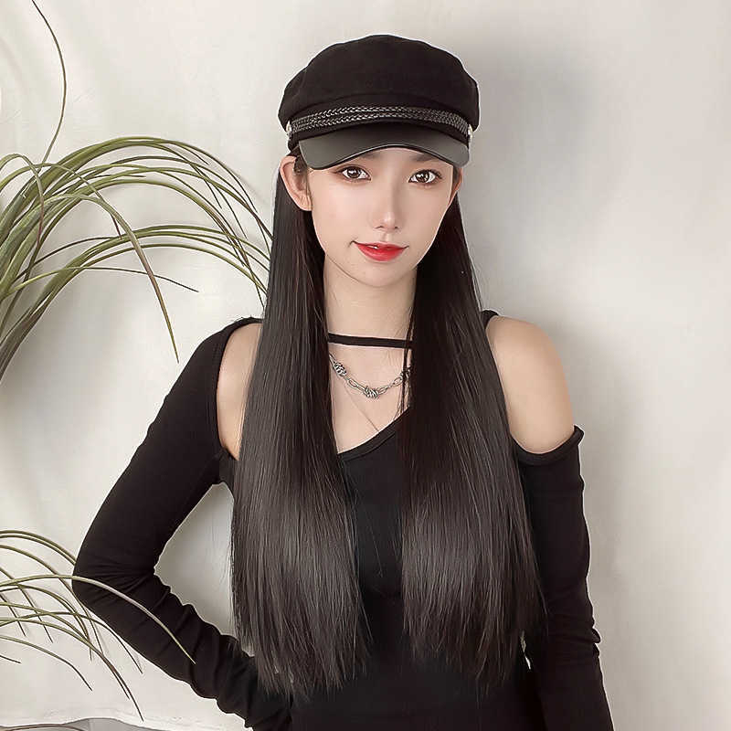 Women's Hair Wigs Lace Synthetic Women's Net Red Navy Hat Wig Long Straight Hair Set Shake Shop, Black
Women's Hair Wigs Lace Synthetic Women's Net Red Navy Hat Wig Long Straight Hair Set Shake Shop, Black