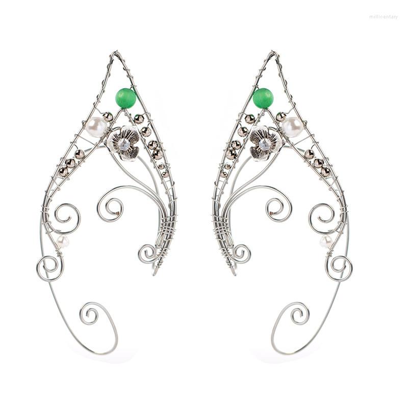 Backs Earrings Winding Vine Elf Ear Cuffs With Green Beads Pearls Floral Wing Sleeve Wrap Without Piercing Earcuff Jewelry
Backs Earrings Winding Vine Elf Ear Cuffs With Green Beads Pearls Floral Wing Sleeve Wrap Without Piercing Earcuff Jewelry