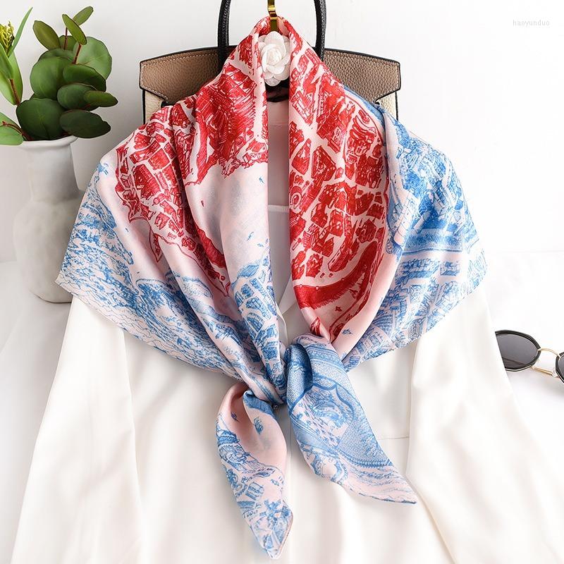 Scarves 2022 Silk Scarfs Square For Women Head Hijab 90 90cm Neck Ties Hairband Female Neckerchief Foulard Soft Satin Lady Design
Scarves 2022 Silk Scarfs Square For Women Head Hijab 90 90cm Neck Ties Hairband Female Neckerchief Foulard Soft Satin Lady Design