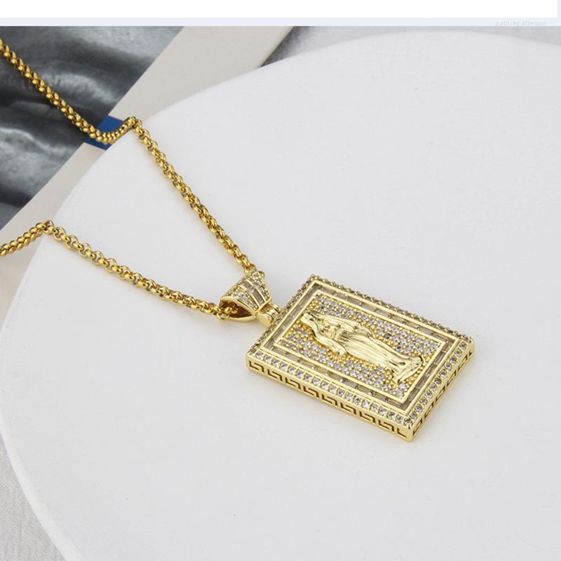 Pendant Necklaces Religious Our Lady Virgin Mary Minimalist Geometric Zircon Rectangle For Women Clavicle Chain Jewelry
Pendant Necklaces Religious Our Lady Virgin Mary Minimalist Geometric Zircon Rectangle For Women Clavicle Chain Jewelry