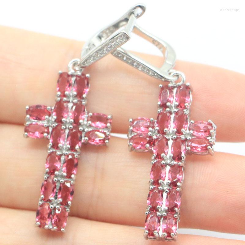 Stud Earrings 48x17mm Delicate Fine Cut Long Cross 7g Pink Raspberry Rhodolite Garnet CZ Daily Wear 925 Silver Selling
Stud Earrings 48x17mm Delicate Fine Cut Long Cross 7g Pink Raspberry Rhodolite Garnet CZ Daily Wear 925 Silver Selling