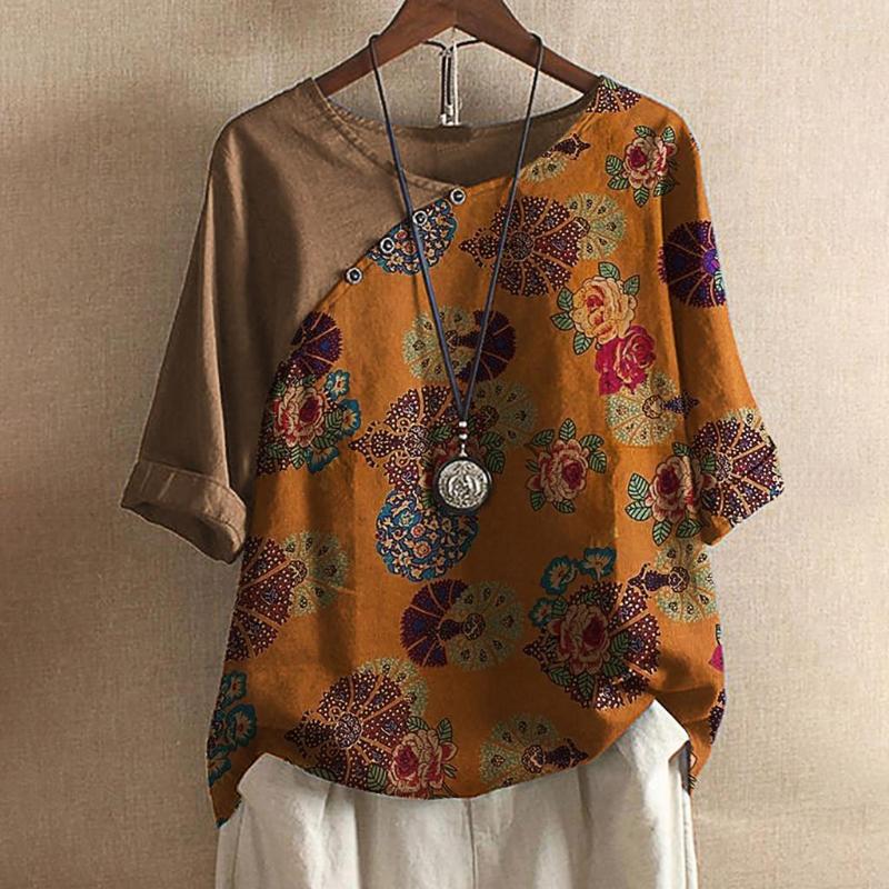 Men' T Shirts Top Ete Femme Women Autumn Tops Plus Size Button Flower 3/4 Sleeve Linen Blouse Surchemise Carreaux Roupa Feminina, Y150-4
Men' T Shirts Top Ete Femme Women Autumn Tops Plus Size Button Flower 3/4 Sleeve Linen Blouse Surchemise Carreaux Roupa Feminina, Y150-4