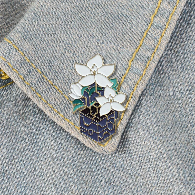 Brooches White Orchid Flower Pot Enamel Pin Cartoon Plant Metal Brooch Lapel Badge Denim Clothes Bag Fashion Jewelry Gift For Friends Kid
Brooches White Orchid Flower Pot Enamel Pin Cartoon Plant Metal Brooch Lapel Badge Denim Clothes Bag Fashion Jewelry Gift For Friends Kid