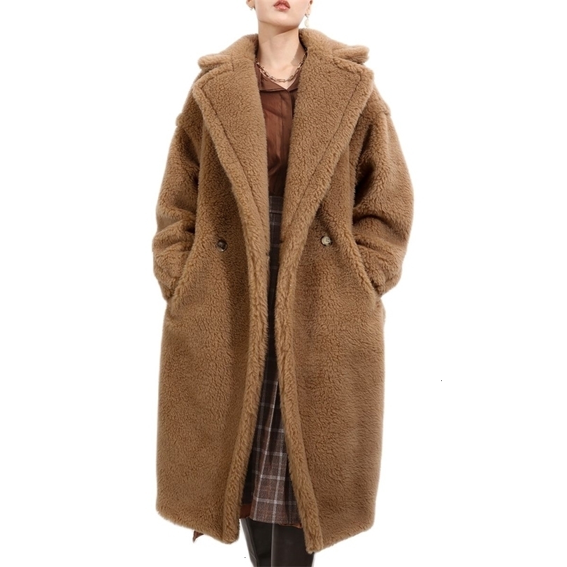 Womens Fur Faux Coat Teddy Bear Female Alpaca Wool Loose s Winter Warm Thicken Classic Red 221113, Coffee color
Womens Fur Faux Coat Teddy Bear Female Alpaca Wool Loose s Winter Warm Thicken Classic Red 221113, Coffee color