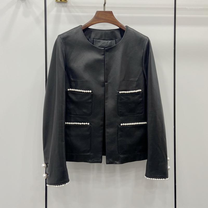 Women' Leather Natural Women Lambskin Bomber Biker Jacket Long Sleeves Sheepskin Coat H802, Black
Women' Leather Natural Women Lambskin Bomber Biker Jacket Long Sleeves Sheepskin Coat H802, Black