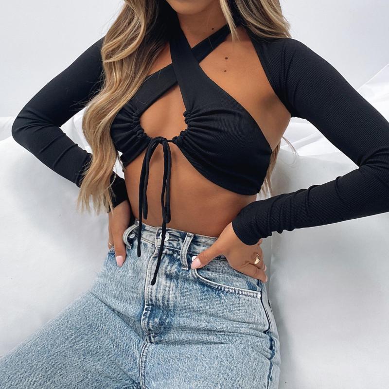 Women' Tanks Hirigin 2022 Sexy Women Knitted Cropped Tops Drawstring Low-cut Halter Camis Long Sleeve Covers Ribbed Stretch Streetwear, Black
Women' Tanks Hirigin 2022 Sexy Women Knitted Cropped Tops Drawstring Low-cut Halter Camis Long Sleeve Covers Ribbed Stretch Streetwear, Black